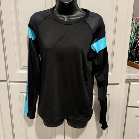 Skysper black Blue Women's Top LARGE - Picture 1 of 4
